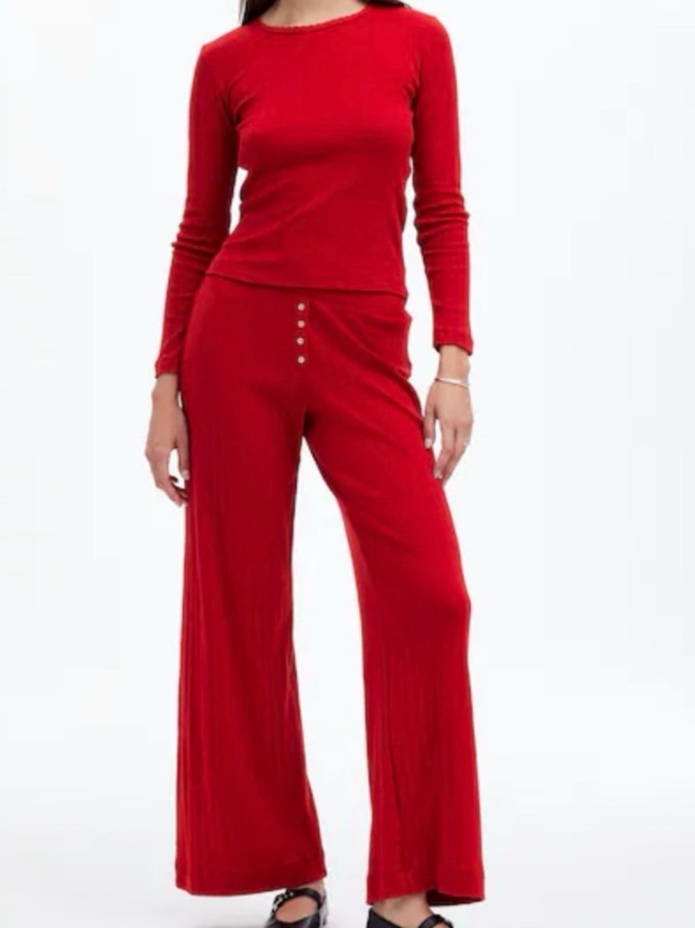 Madewell x LESET Pointelle Perfect Tee & Pant Set